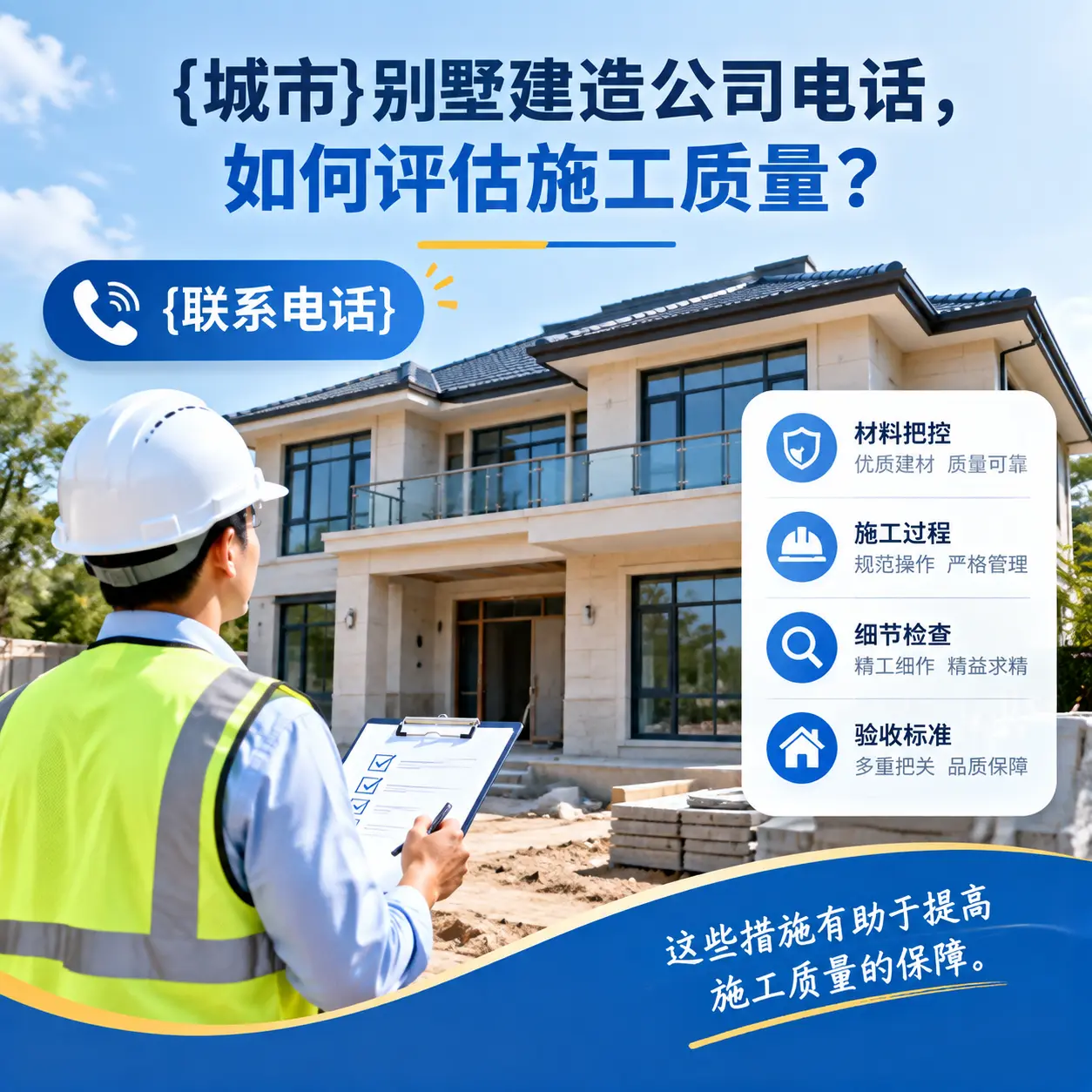 黔南别墅建造公司电话,如何评估施工质量?